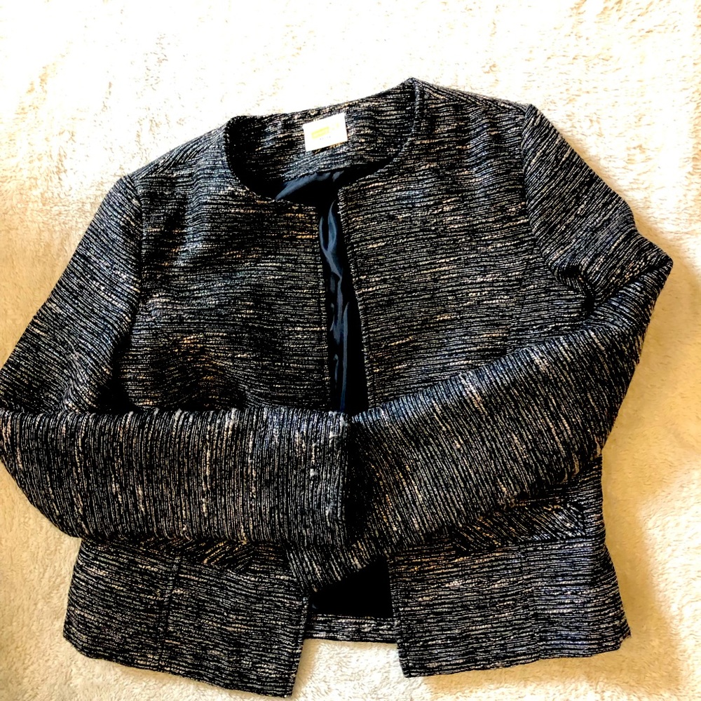 Black/gold Tween blazer- wear as a jacket with jeans or with a dress. So cute!